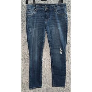 KUT from the Kloth Boyfriend Jeans Dark Wash Distressed Size 4P